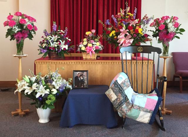 [photo of worship center at Rose Jamattona's service]